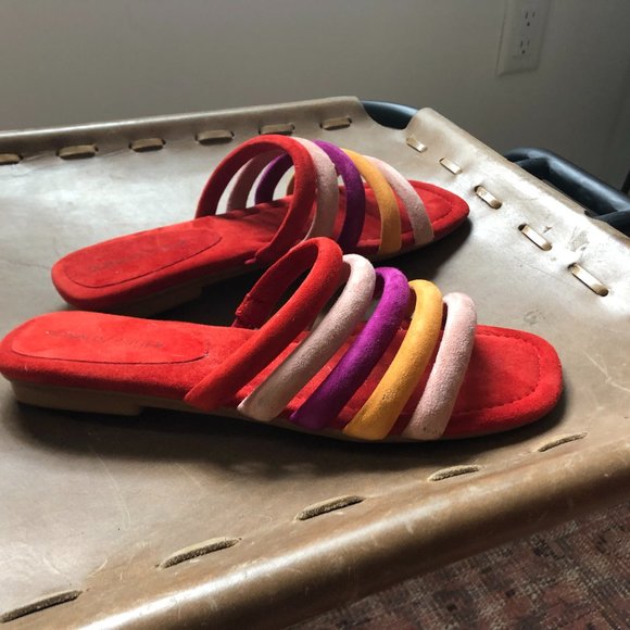 Donald J. Pliner Multicolor Strappy Sandals Suede - Picture 1 of 4